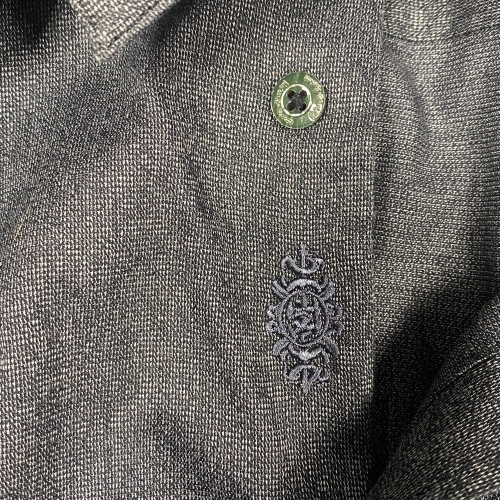 Robert Graham Men’s Gray Button Down Dress Shirt Size XXL - Picture 8 of 9